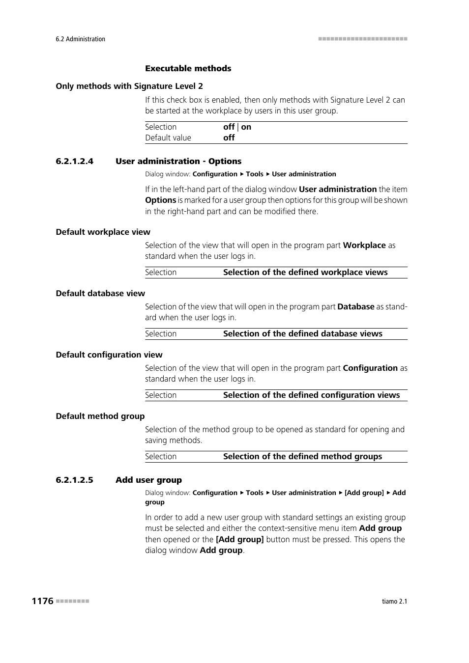 4 user administration - options, 5 add user group, Options | Add user groups, Define options for user groups | Metrohm tiamo 2.1 Manual User Manual | Page 1190 / 1532