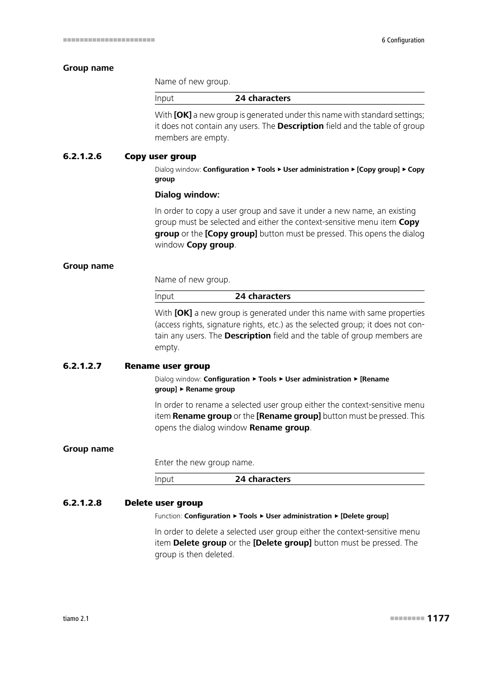 6 copy user group, 7 rename user group, 8 delete user group | Copy user groups, Rename user groups, Delete user groups | Metrohm tiamo 2.1 Manual User Manual | Page 1191 / 1532