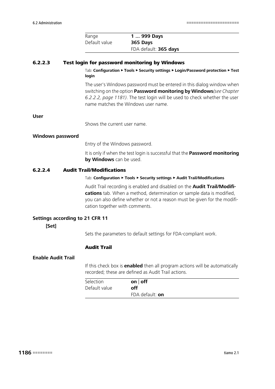 3 test login for password monitoring by windows, 4 audit trail/modifications, Audit trail/changes | Metrohm tiamo 2.1 Manual User Manual | Page 1200 / 1532