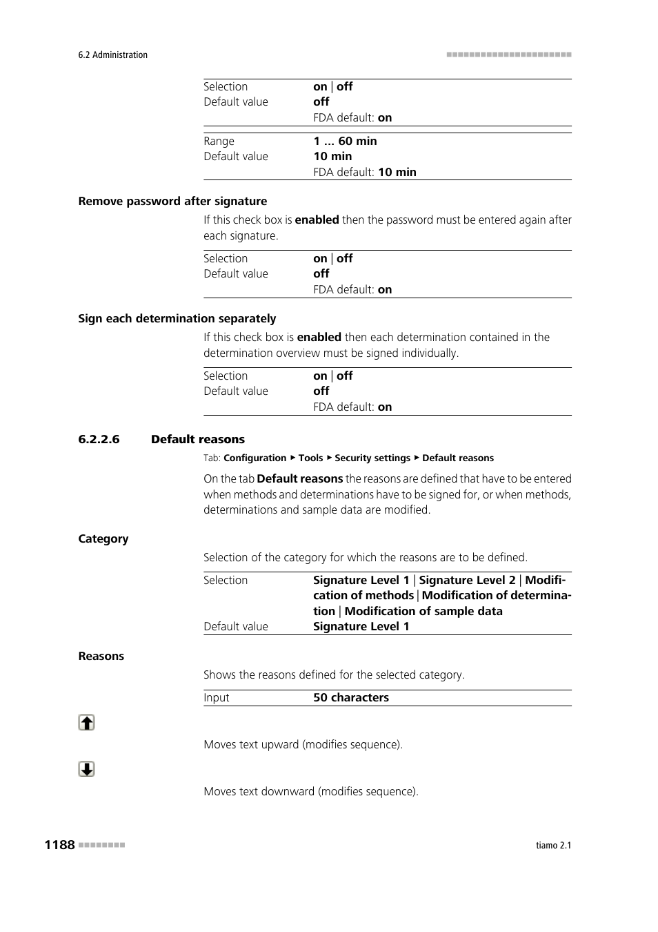 6 default reasons, Default reasons | Metrohm tiamo 2.1 Manual User Manual | Page 1202 / 1532