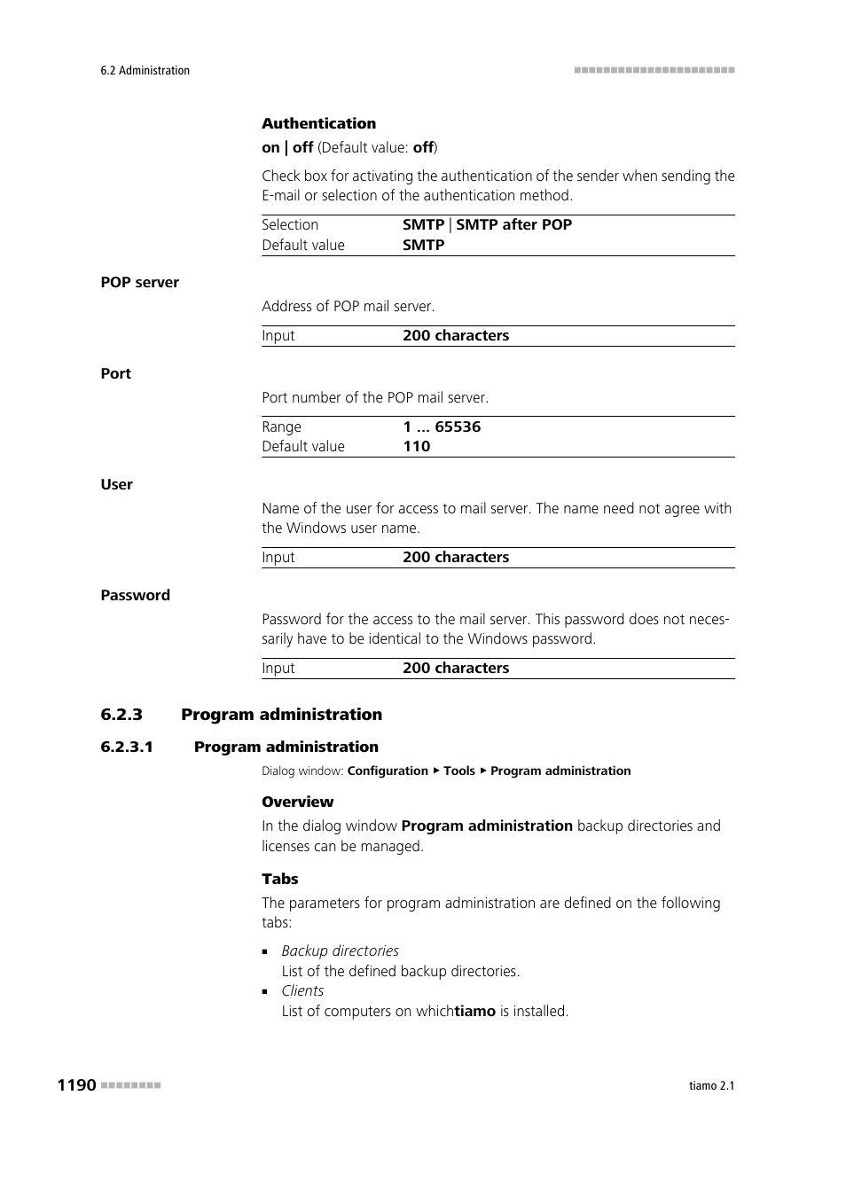 3 program administration, 1 program administration, Program administration 0 | Metrohm tiamo 2.1 Manual User Manual | Page 1204 / 1532