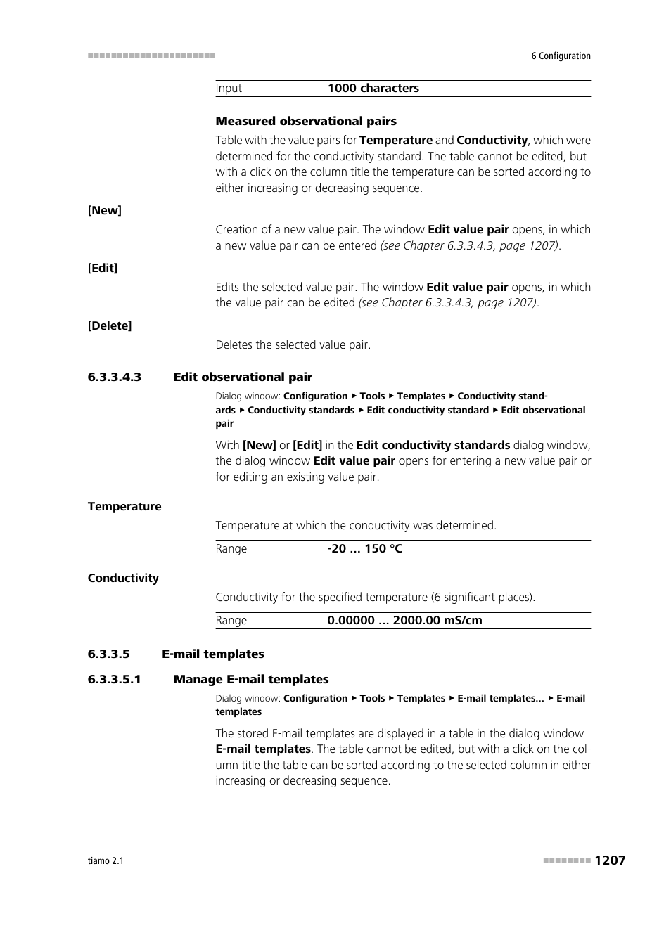 3 edit observational pair, 5 e-mail templates, 1 manage e-mail templates | Metrohm tiamo 2.1 Manual User Manual | Page 1221 / 1532