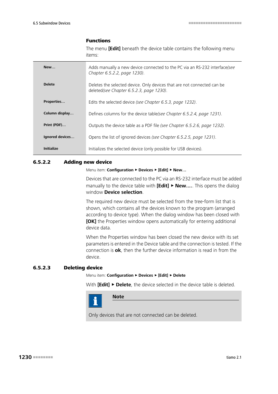 2 adding new device, 3 deleting device | Metrohm tiamo 2.1 Manual User Manual | Page 1244 / 1532