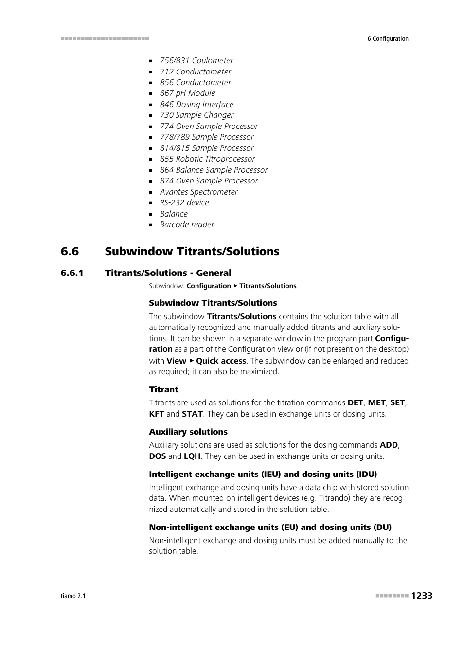 6 subwindow titrants/solutions, 1 titrants/solutions - general, Subwindow titrants/solutions 3 | Titrants/solutions - general 3, Titrants/solutions | Metrohm tiamo 2.1 Manual User Manual | Page 1247 / 1532