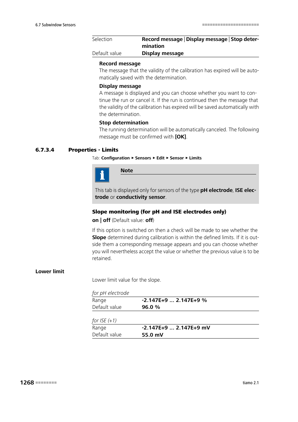 4 properties - limits, Limits | Metrohm tiamo 2.1 Manual User Manual | Page 1282 / 1532