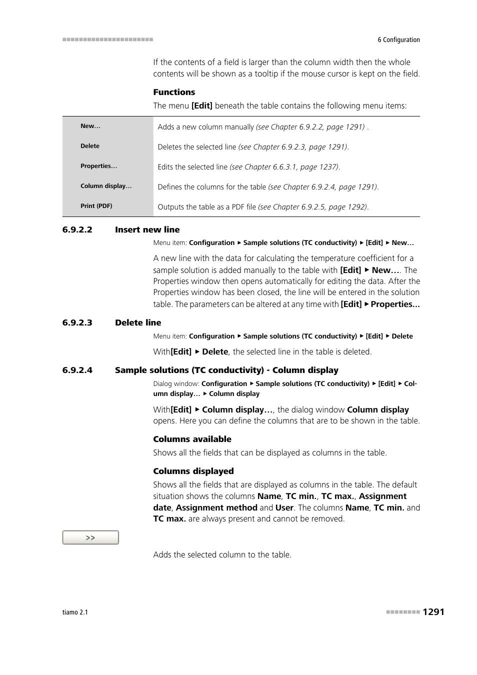 2 insert new line, 3 delete line | Metrohm tiamo 2.1 Manual User Manual | Page 1305 / 1532