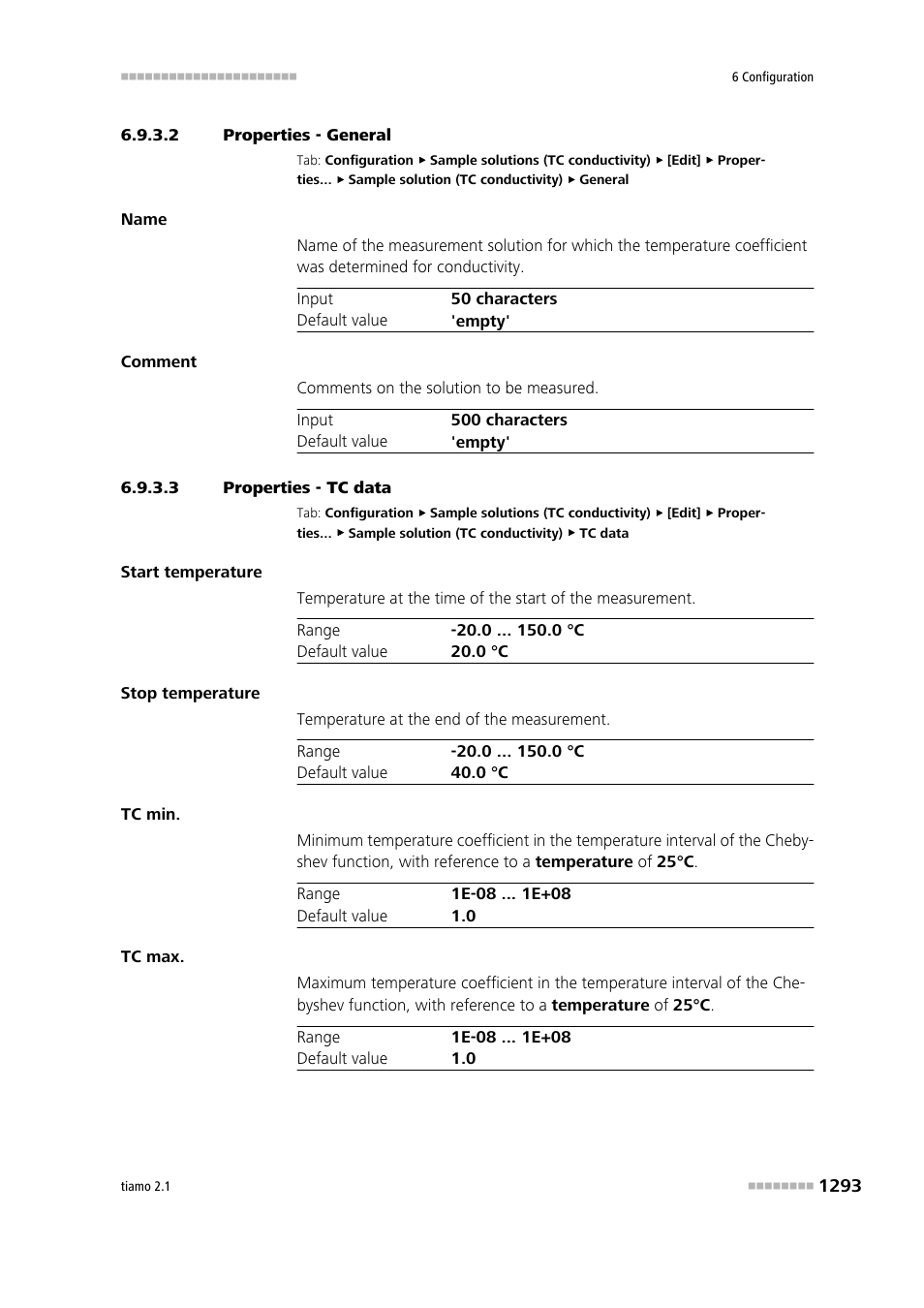 2 properties - general, 3 properties - tc data | Metrohm tiamo 2.1 Manual User Manual | Page 1307 / 1532