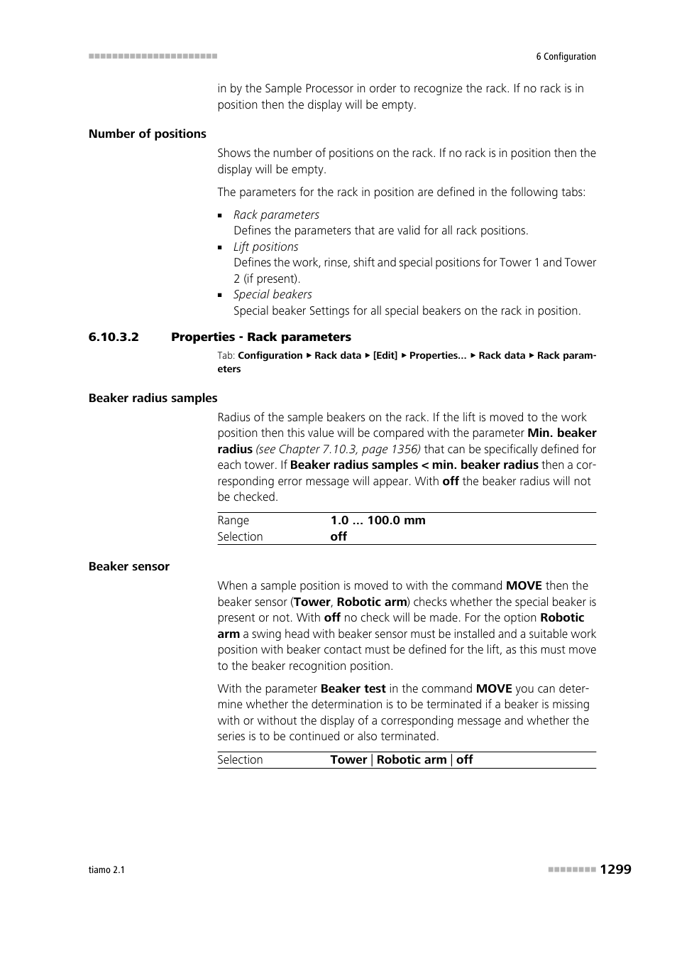 2 properties - rack parameters | Metrohm tiamo 2.1 Manual User Manual | Page 1313 / 1532