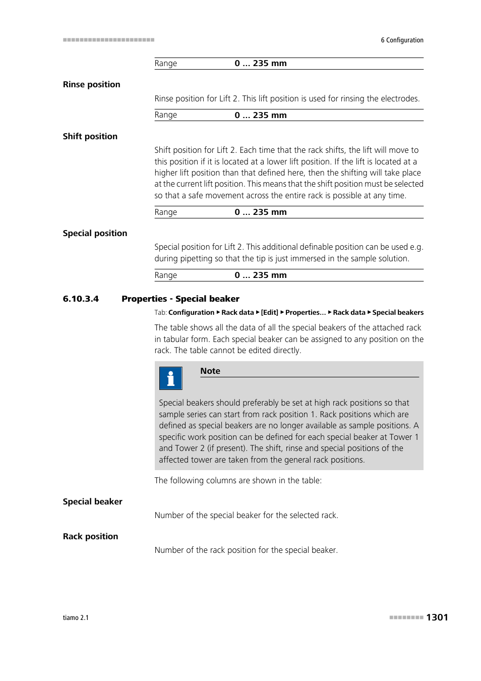 4 properties - special beaker, Special beakers | Metrohm tiamo 2.1 Manual User Manual | Page 1315 / 1532