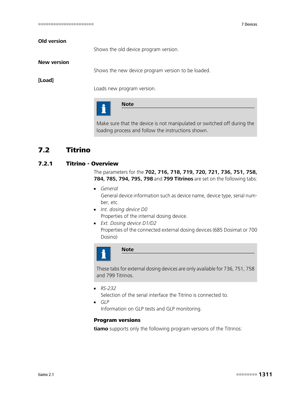 2 titrino, 1 titrino - overview, Titrino 1 | Titrino - overview 1 | Metrohm tiamo 2.1 Manual User Manual | Page 1325 / 1532