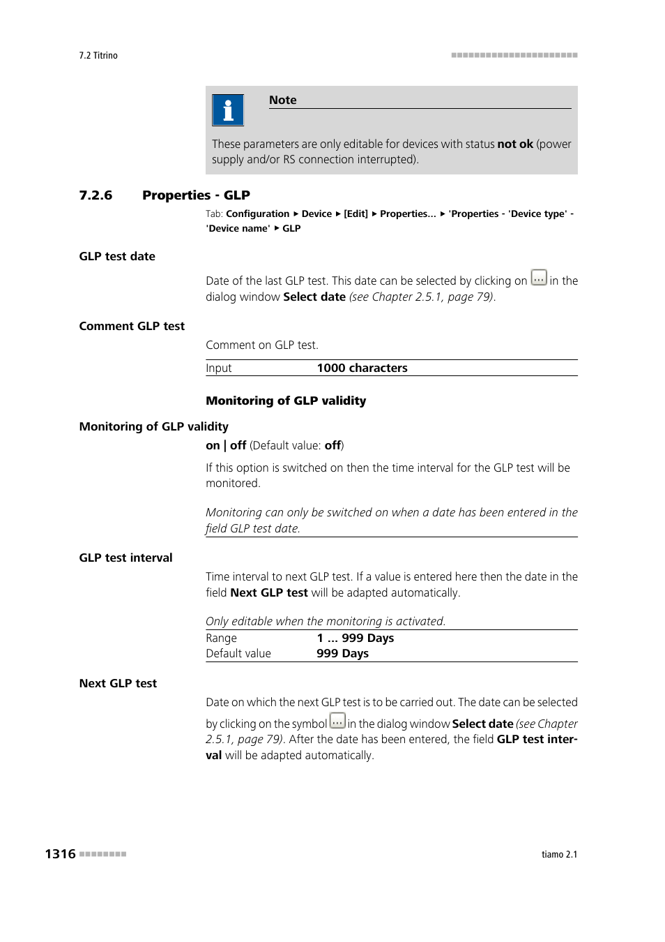 6 properties - glp | Metrohm tiamo 2.1 Manual User Manual | Page 1330 / 1532