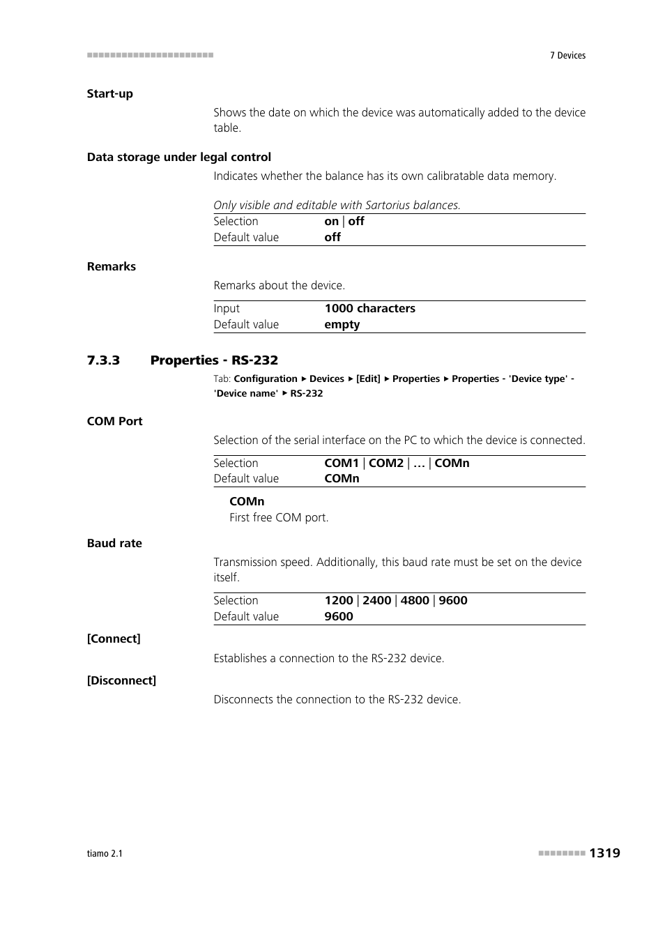 3 properties - rs-232 | Metrohm tiamo 2.1 Manual User Manual | Page 1333 / 1532