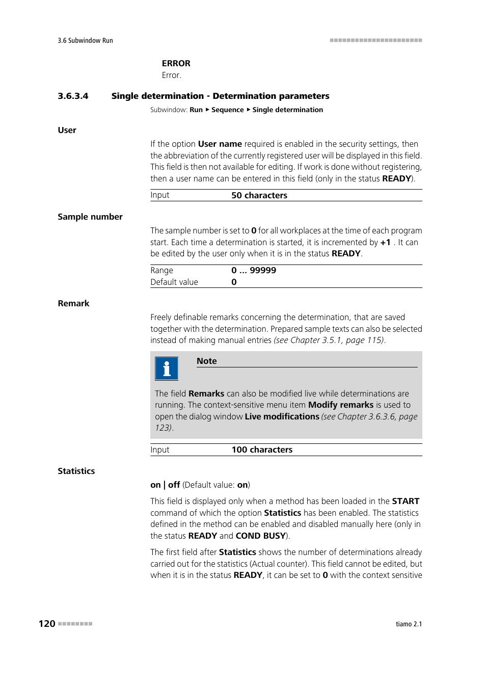 4 single determination - determination parameters, Single determination - determination parameters | Metrohm tiamo 2.1 Manual User Manual | Page 134 / 1532