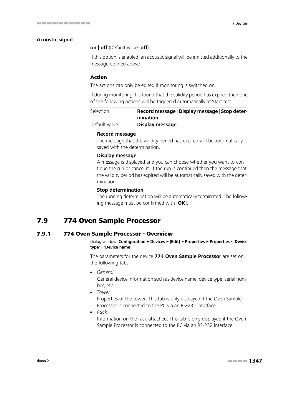 9 774 oven sample processor, 1 774 oven sample processor - overview, 774 oven sample processor 7 | 774 oven sample processor - overview 7, 774 oven sample processor | Metrohm tiamo 2.1 Manual User Manual | Page 1361 / 1532