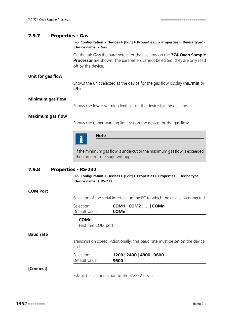 7 properties - gas, 8 properties - rs-232, Properties - gas 2 | Metrohm tiamo 2.1 Manual User Manual | Page 1366 / 1532