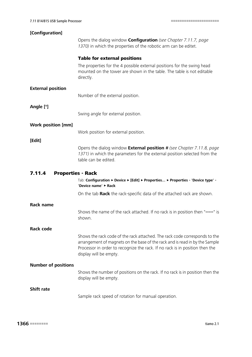 4 properties - rack | Metrohm tiamo 2.1 Manual User Manual | Page 1380 / 1532