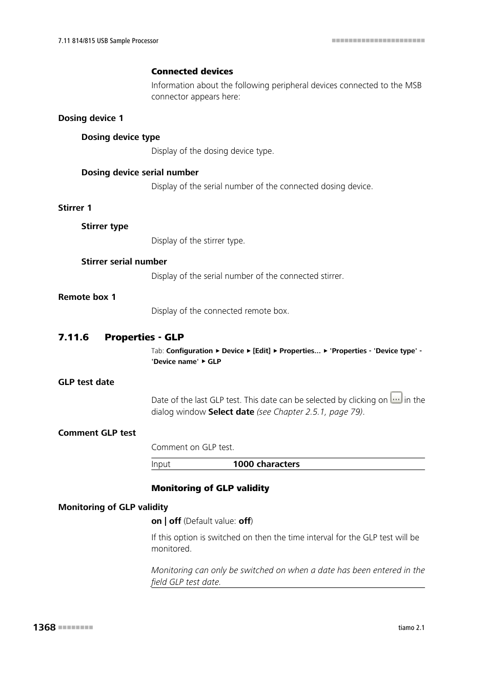 6 properties - glp | Metrohm tiamo 2.1 Manual User Manual | Page 1382 / 1532