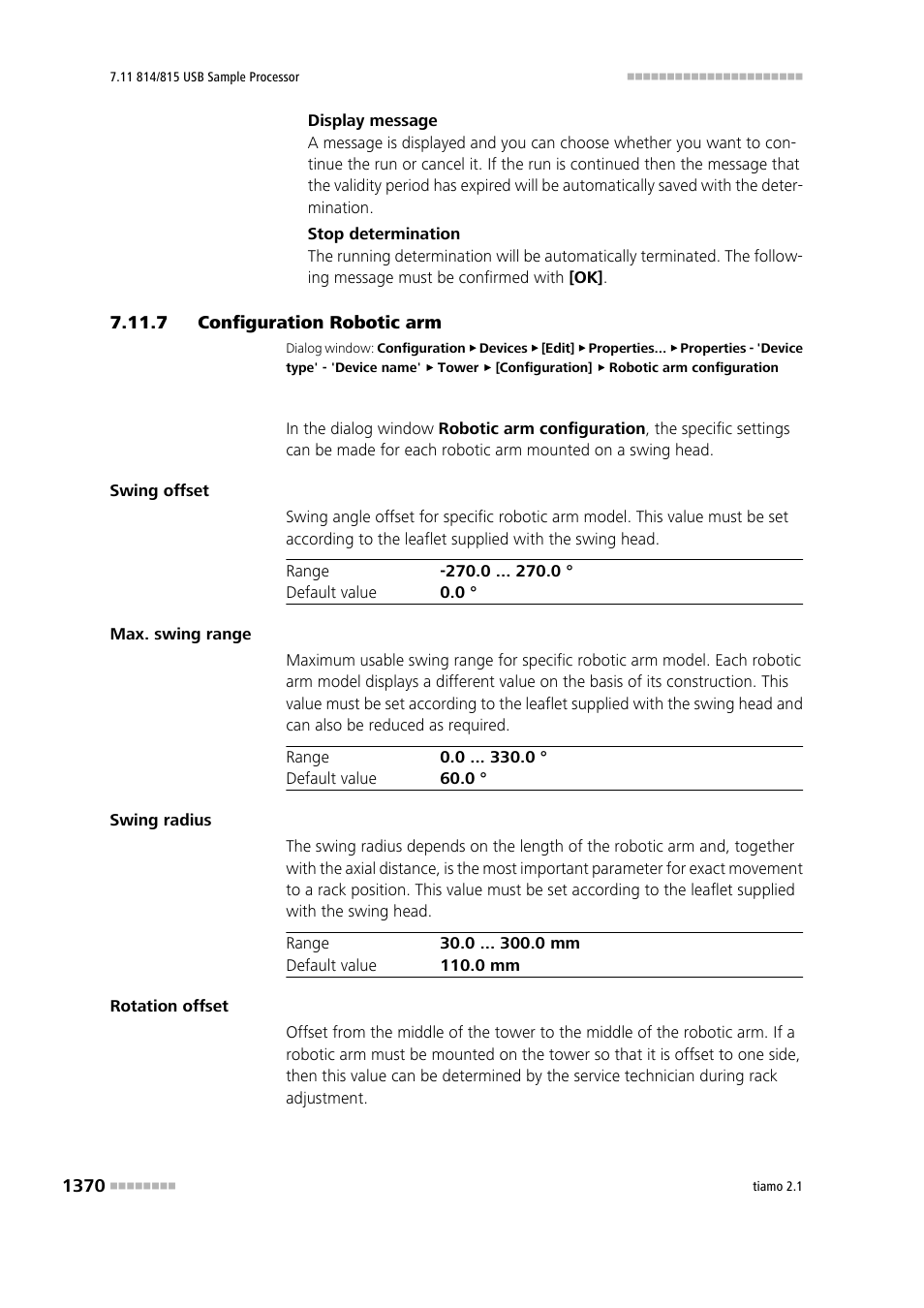 7 configuration robotic arm, Configuration robotic arm 0 | Metrohm tiamo 2.1 Manual User Manual | Page 1384 / 1532