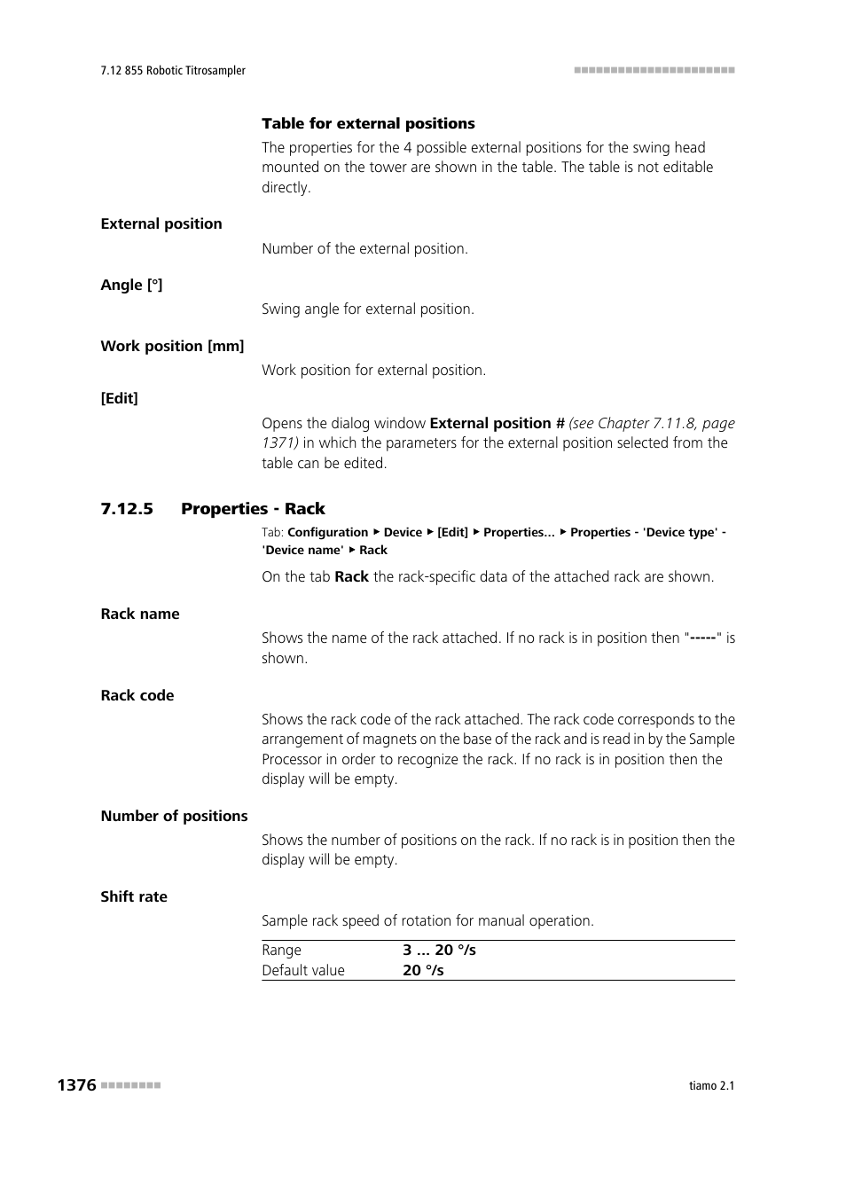 5 properties - rack | Metrohm tiamo 2.1 Manual User Manual | Page 1390 / 1532