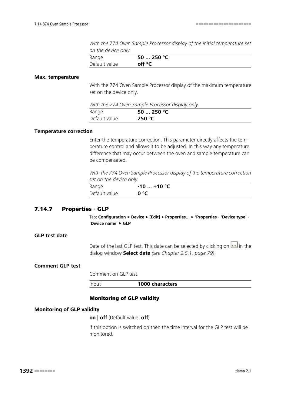 7 properties - glp | Metrohm tiamo 2.1 Manual User Manual | Page 1406 / 1532