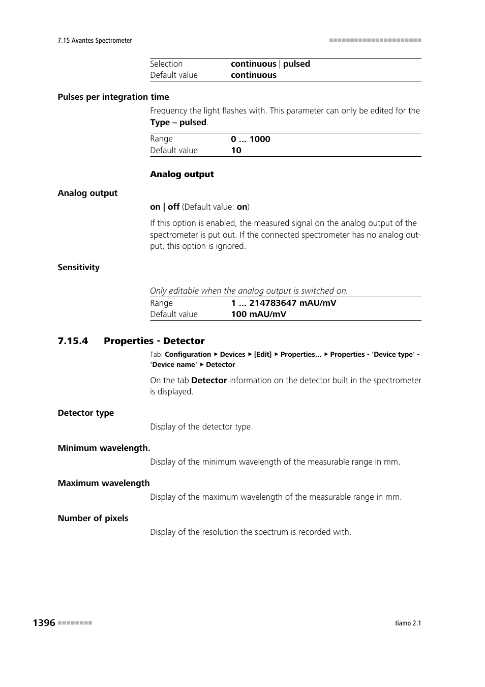 4 properties - detector, Properties - detector 6, Detector | Metrohm tiamo 2.1 Manual User Manual | Page 1410 / 1532