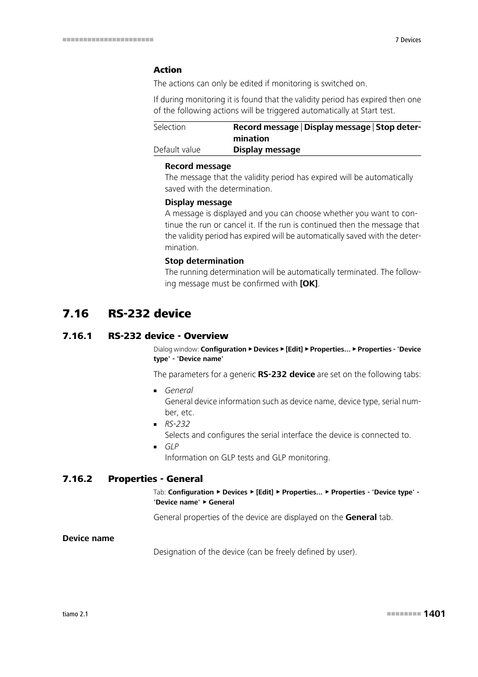 16 rs-232 device, 1 rs-232 device - overview, 2 properties - general | 16 rs-232 device 1 7.16.1, Rs-232 device - overview 1, Rs-232 device | Metrohm tiamo 2.1 Manual User Manual | Page 1415 / 1532