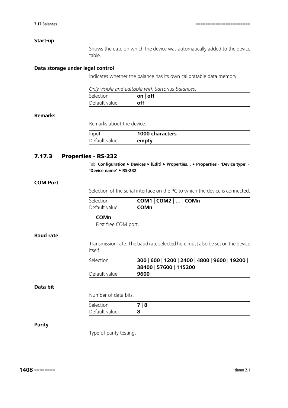 3 properties - rs-232, Properties - rs-232 8, Rs-232 | Metrohm tiamo 2.1 Manual User Manual | Page 1422 / 1532