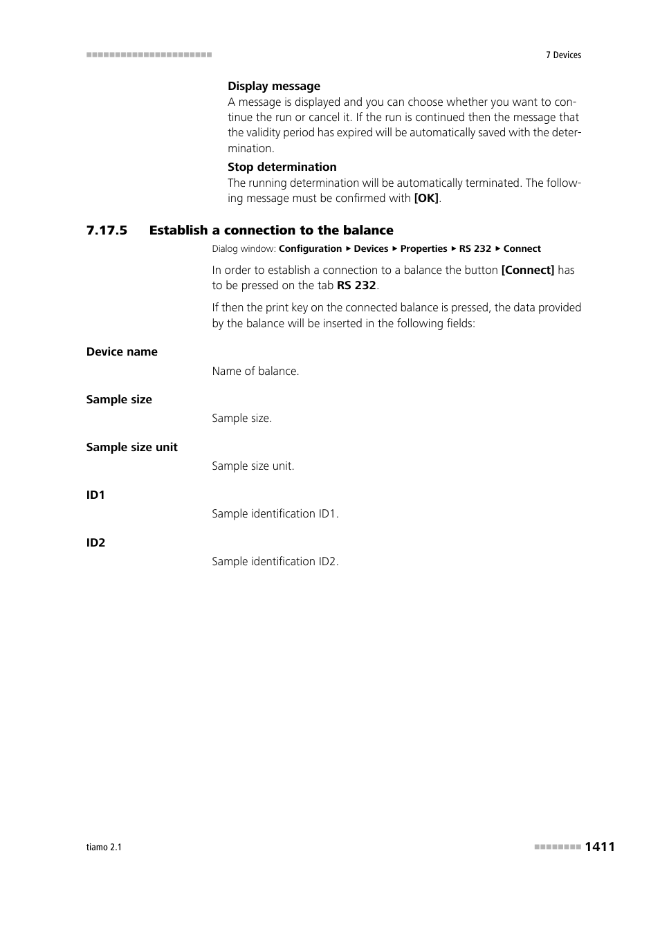 5 establish a connection to the balance, Establish a connection to the balance 1 | Metrohm tiamo 2.1 Manual User Manual | Page 1425 / 1532