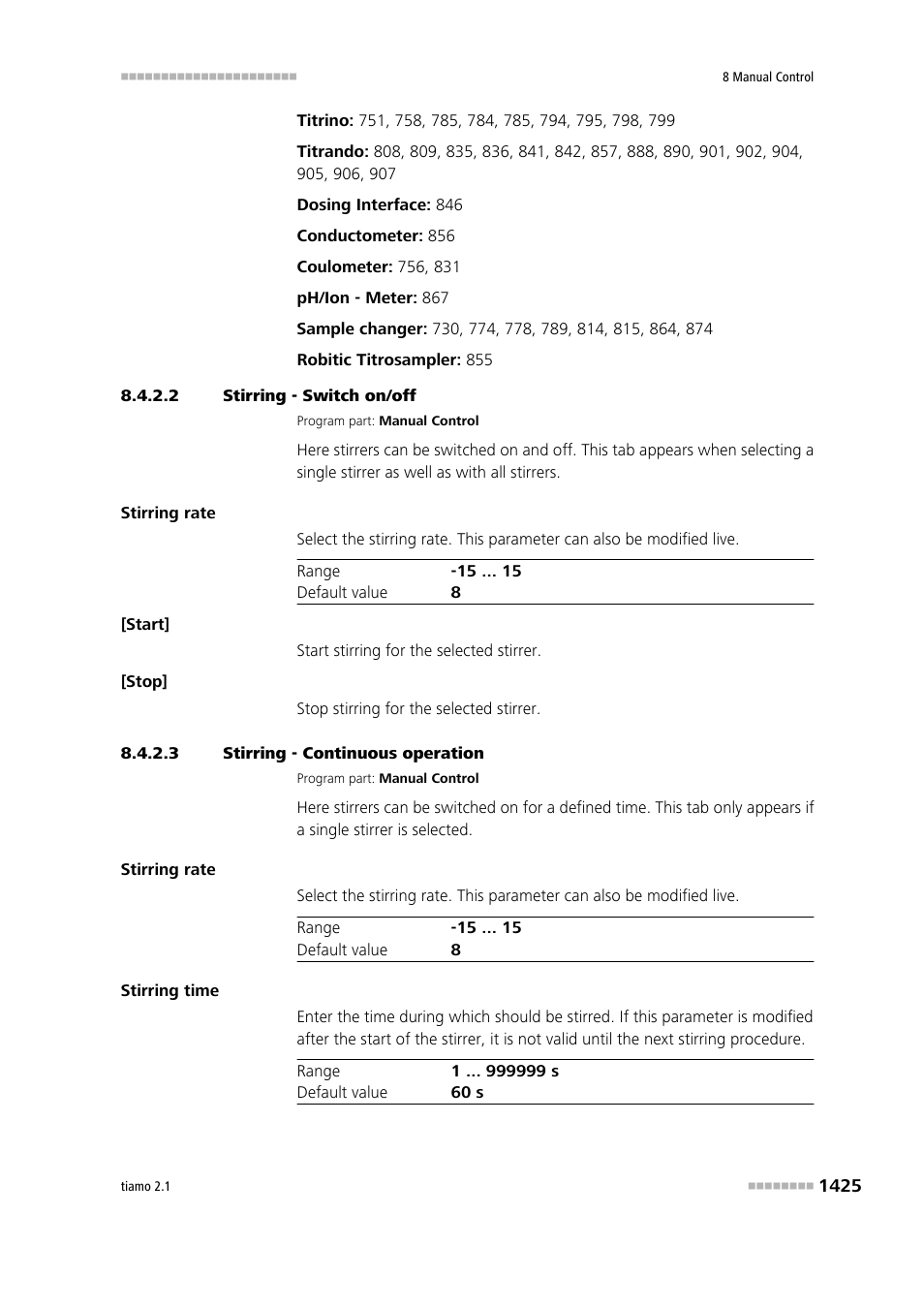 2 stirring - switch on/off, 3 stirring - continuous operation | Metrohm tiamo 2.1 Manual User Manual | Page 1439 / 1532