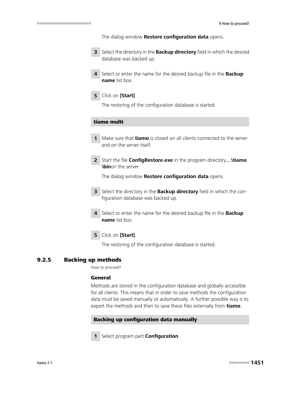 5 backing up methods, Backing up methods 1 | Metrohm tiamo 2.1 Manual User Manual | Page 1465 / 1532