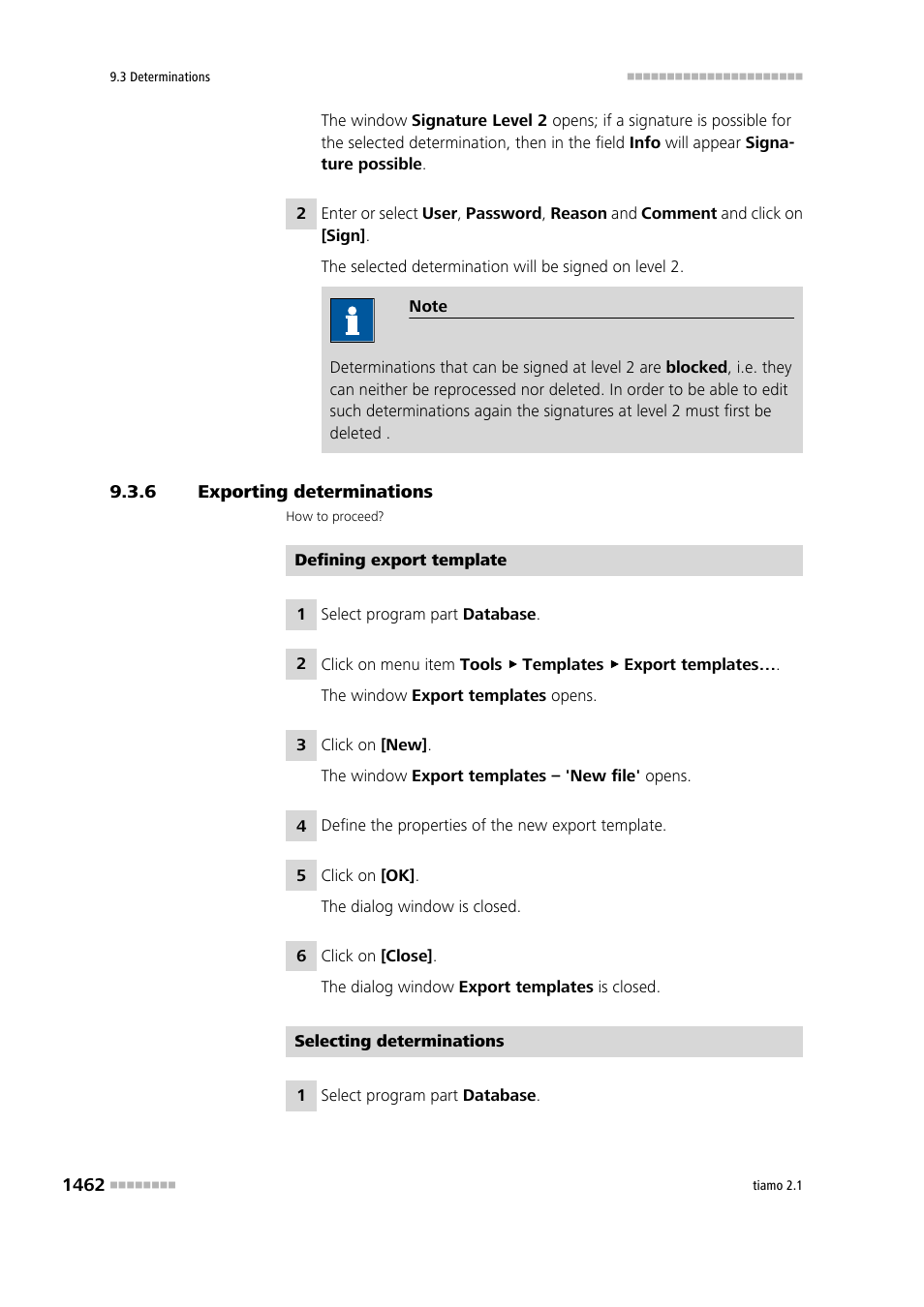 6 exporting determinations, Exporting determinations 2 | Metrohm tiamo 2.1 Manual User Manual | Page 1476 / 1532