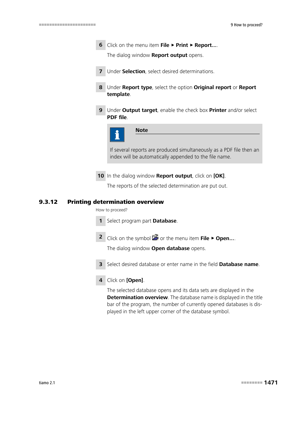 12 printing determination overview, Printing determination overview 1 | Metrohm tiamo 2.1 Manual User Manual | Page 1485 / 1532