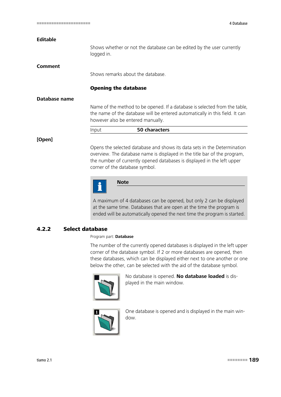 2 select database, Select database | Metrohm tiamo 2.1 Manual User Manual | Page 203 / 1532