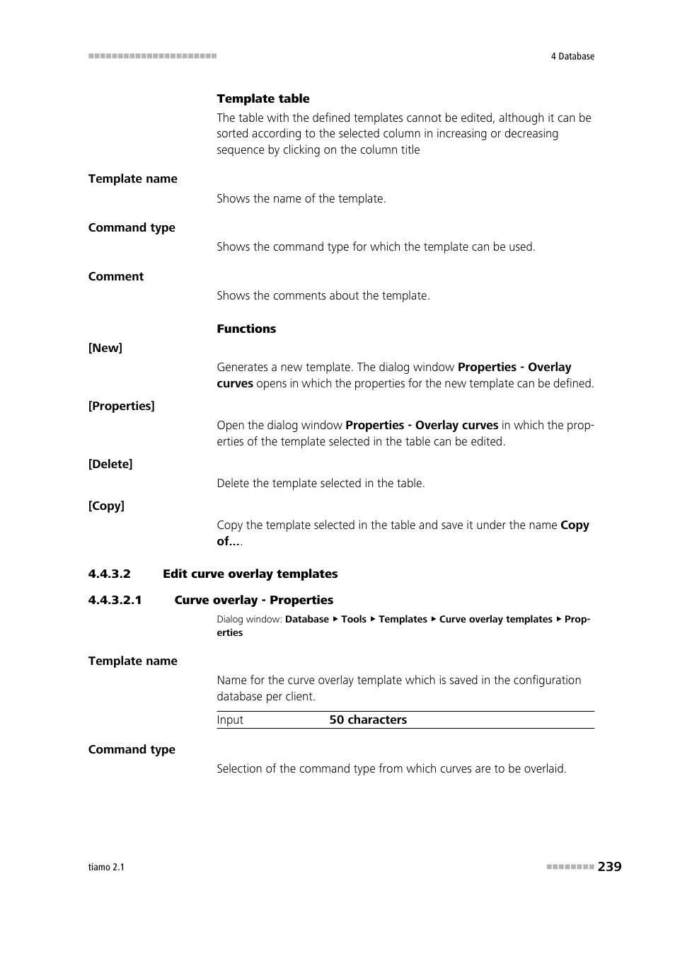 2 edit curve overlay templates, 1 curve overlay - properties | Metrohm tiamo 2.1 Manual User Manual | Page 253 / 1532