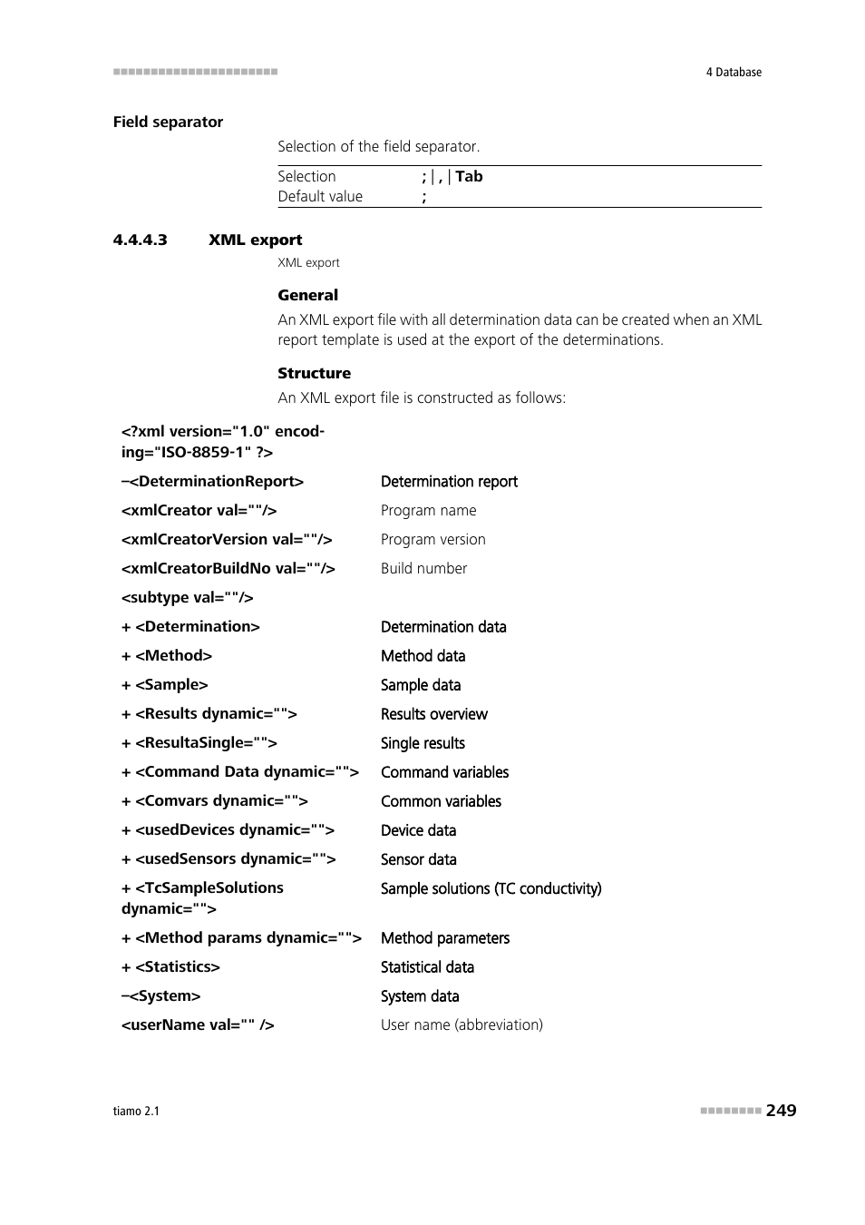 3 xml export | Metrohm tiamo 2.1 Manual User Manual | Page 263 / 1532