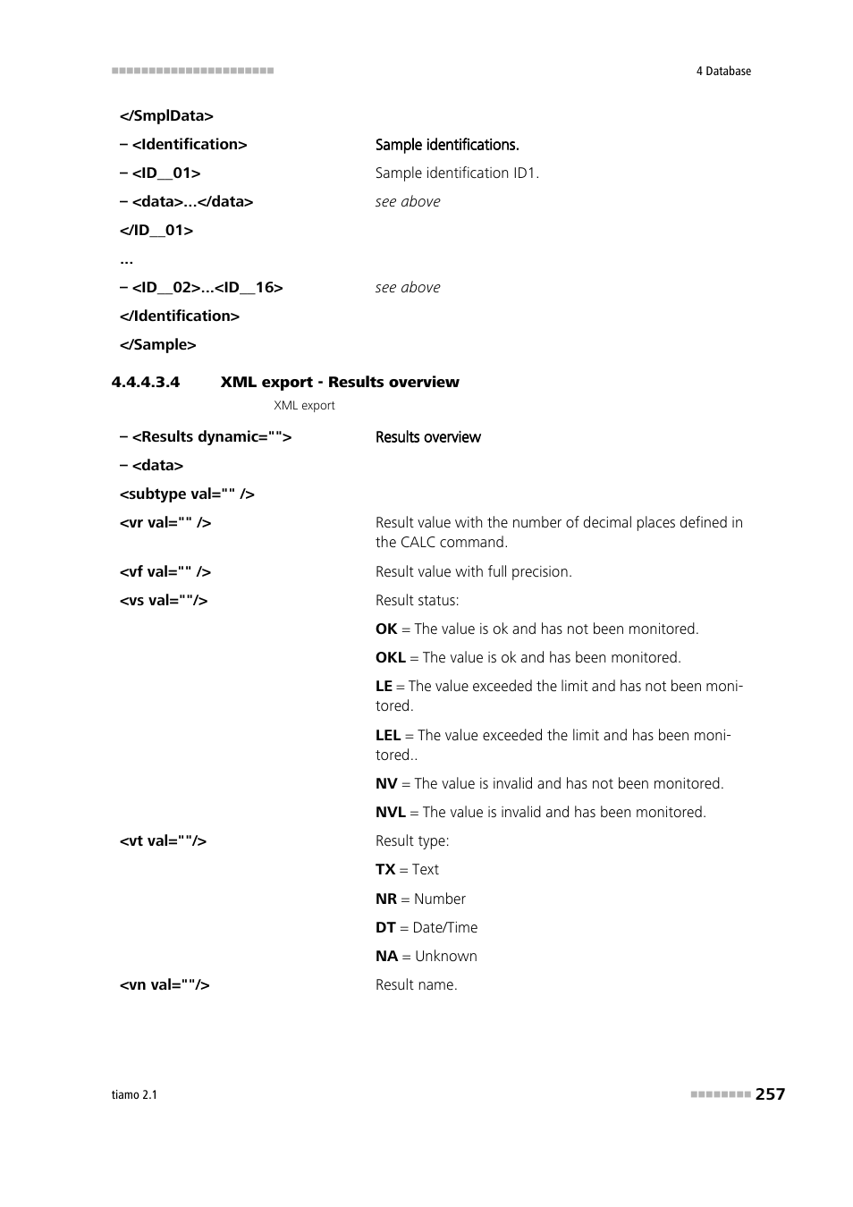 4 xml export - results overview | Metrohm tiamo 2.1 Manual User Manual | Page 271 / 1532