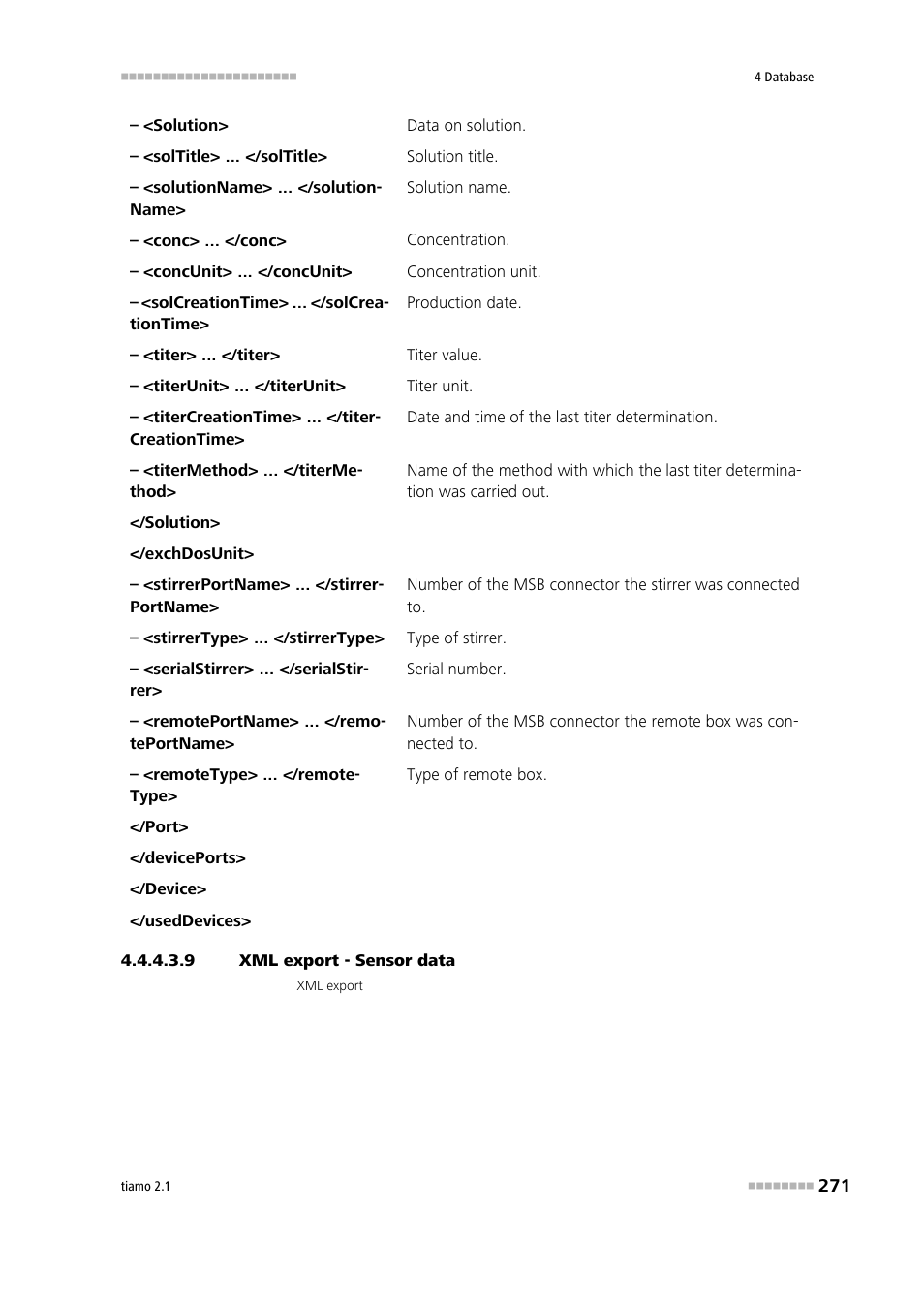 9 xml export - sensor data | Metrohm tiamo 2.1 Manual User Manual | Page 285 / 1532