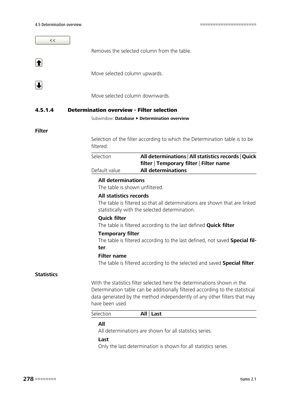 4 determination overview - filter selection | Metrohm tiamo 2.1 Manual User Manual | Page 292 / 1532