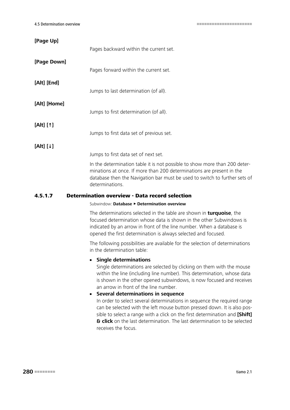 7 determination overview - data record selection | Metrohm tiamo 2.1 Manual User Manual | Page 294 / 1532