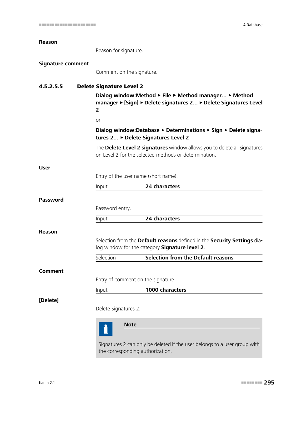 5 delete signature level 2 | Metrohm tiamo 2.1 Manual User Manual | Page 309 / 1532