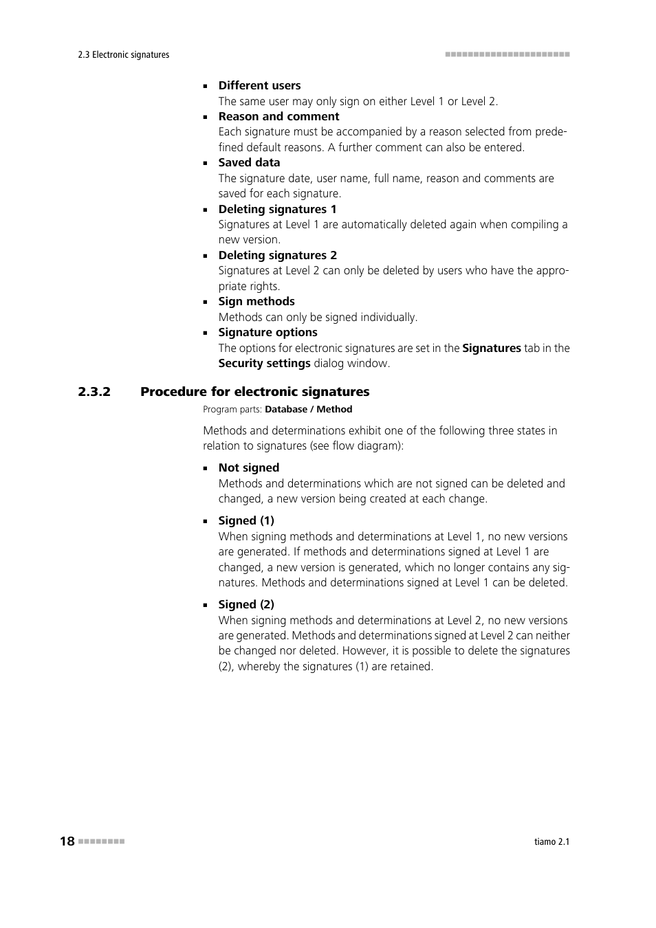 2 procedure for electronic signatures, Procedure for electronic signatures | Metrohm tiamo 2.1 Manual User Manual | Page 32 / 1532