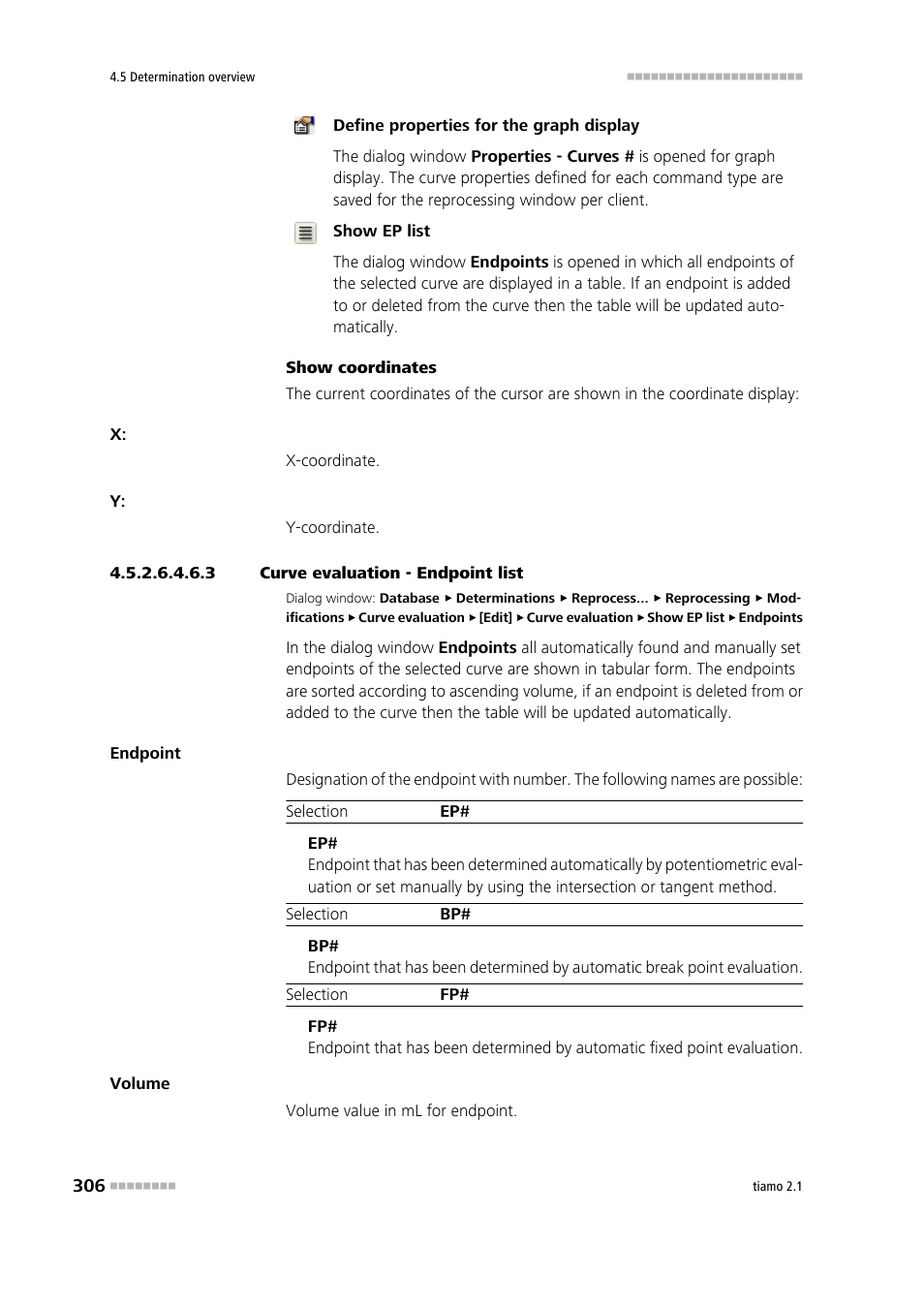 3 curve evaluation - endpoint list | Metrohm tiamo 2.1 Manual User Manual | Page 320 / 1532