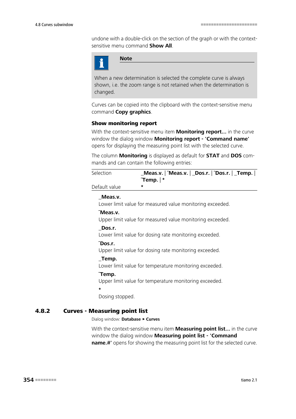 2 curves - measuring point list, Curves - measuring point list | Metrohm tiamo 2.1 Manual User Manual | Page 368 / 1532