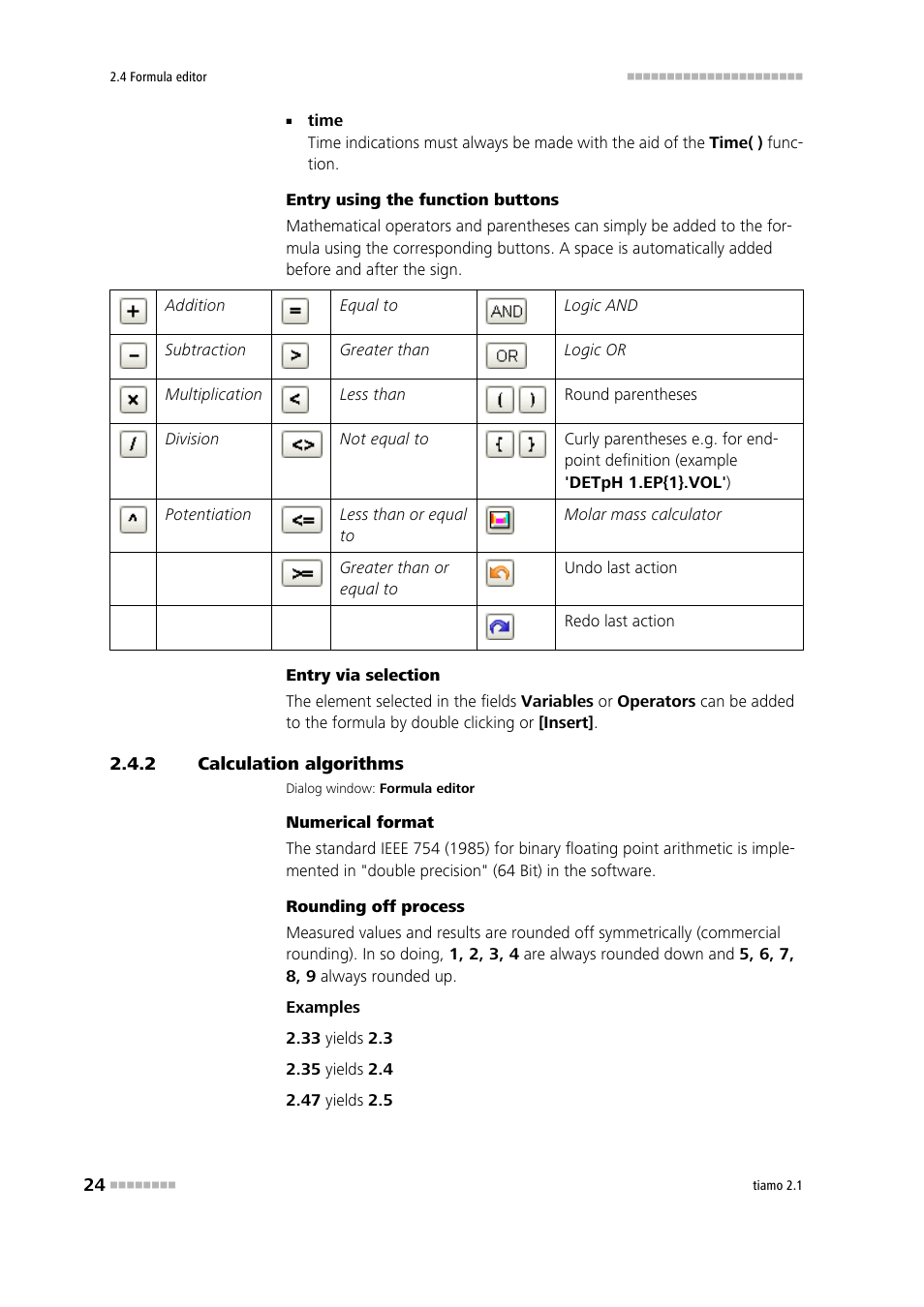 2 calculation algorithms, Calculation algorithms | Metrohm tiamo 2.1 Manual User Manual | Page 38 / 1532