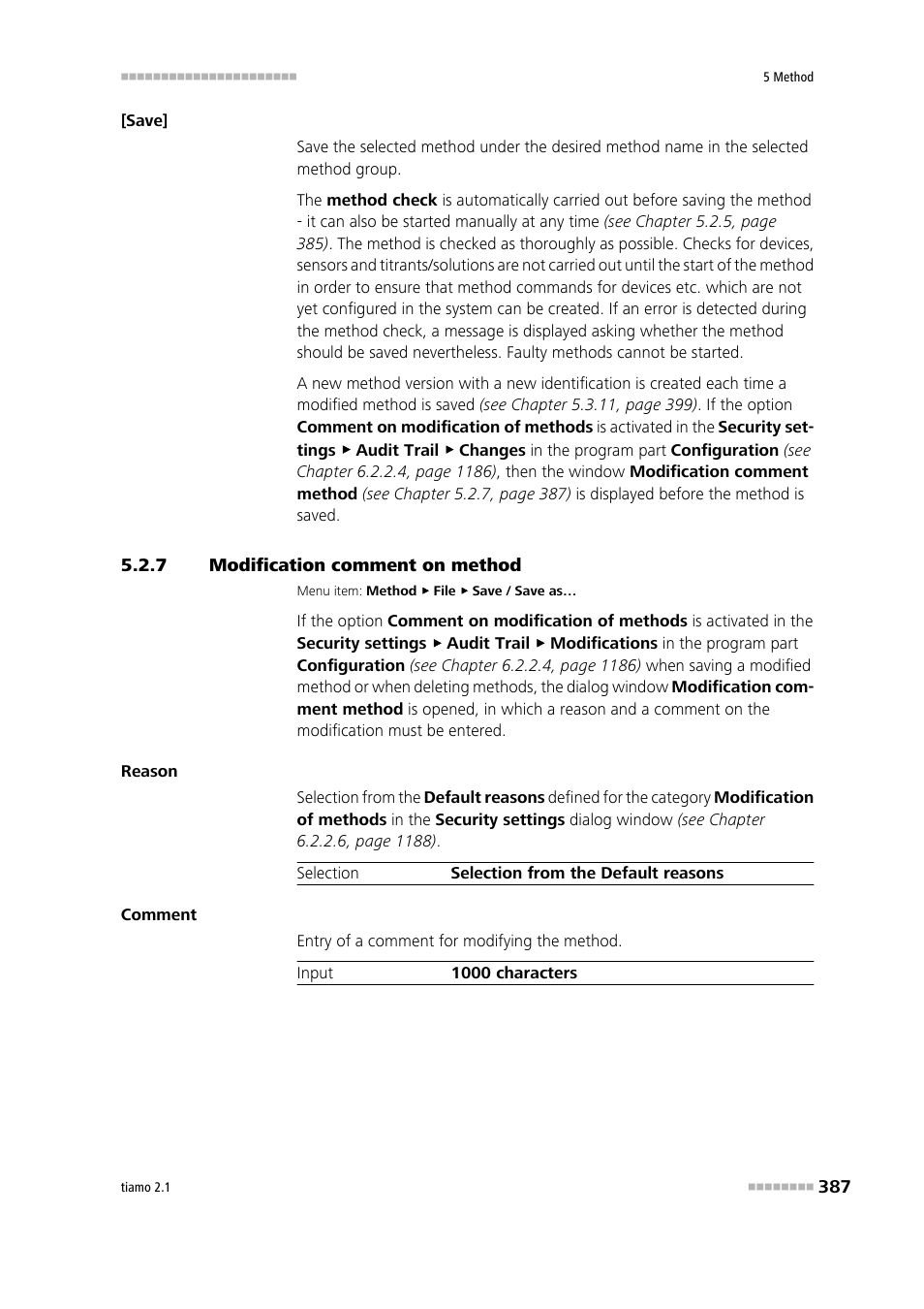 7 modification comment on method, Modification comment on method | Metrohm tiamo 2.1 Manual User Manual | Page 401 / 1532