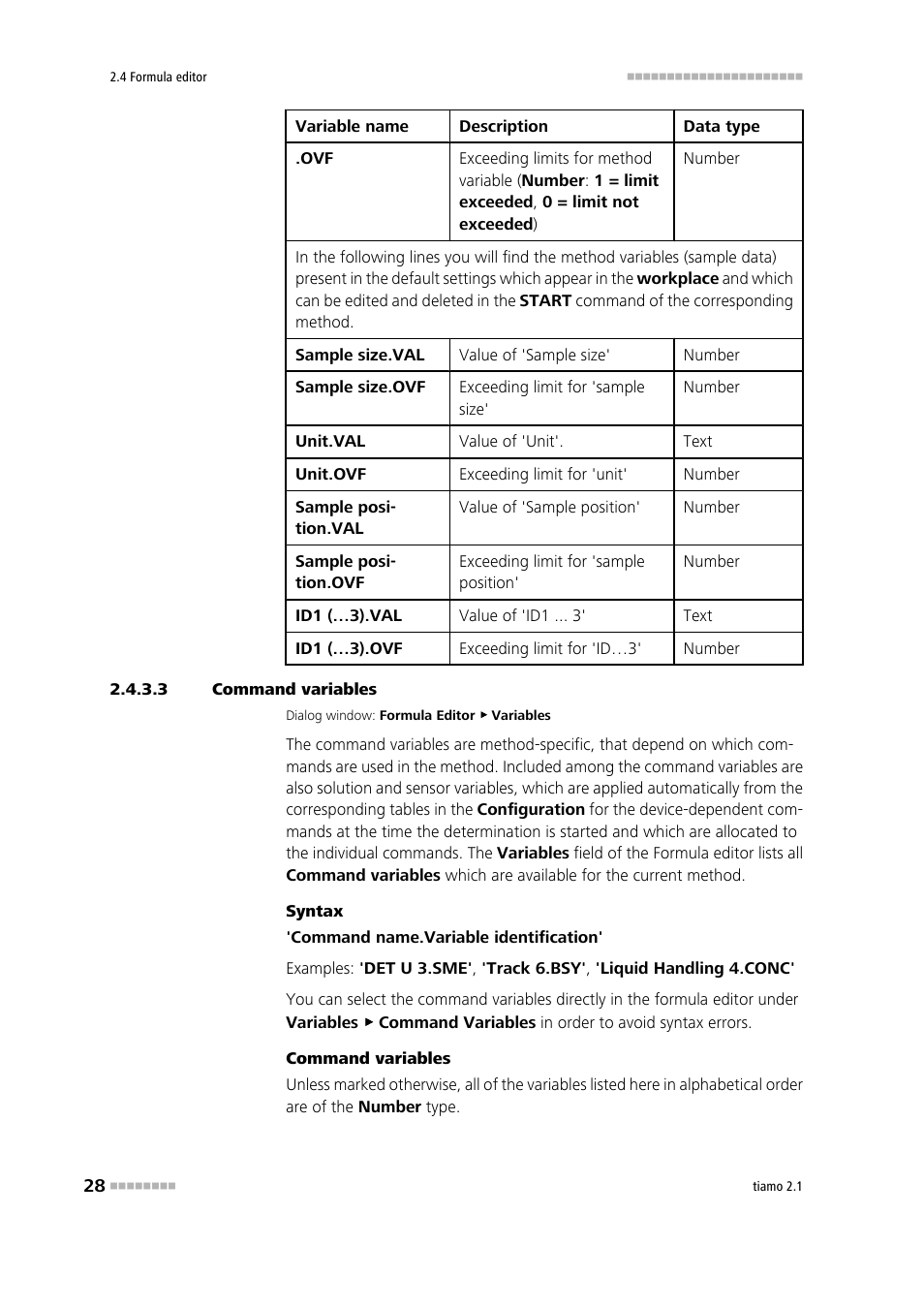 3 command variables, Command variables | Metrohm tiamo 2.1 Manual User Manual | Page 42 / 1532