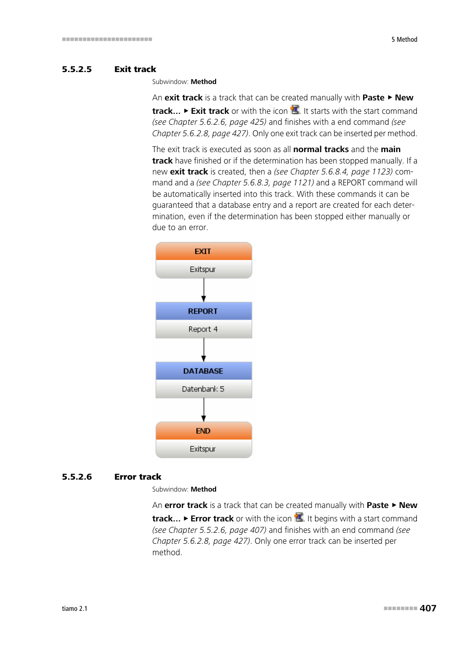 5 exit track, 6 error track, Exit track | Error track | Metrohm tiamo 2.1 Manual User Manual | Page 421 / 1532