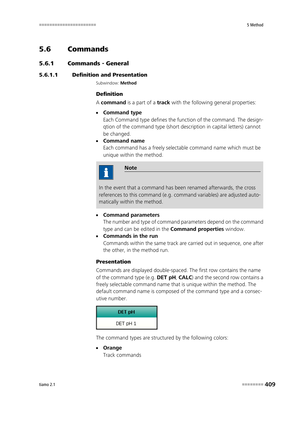 6 commands, 1 commands - general, 1 definition and presentation | Commands, Commands - general | Metrohm tiamo 2.1 Manual User Manual | Page 423 / 1532