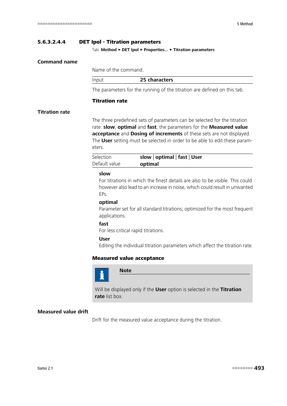 4 det ipol - titration parameters, Titration parameters | Metrohm tiamo 2.1 Manual User Manual | Page 507 / 1532