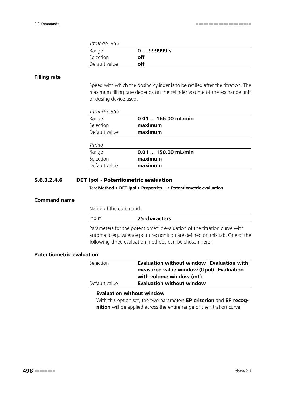 6 det ipol - potentiometric evaluation, Potentiometric evaluation | Metrohm tiamo 2.1 Manual User Manual | Page 512 / 1532